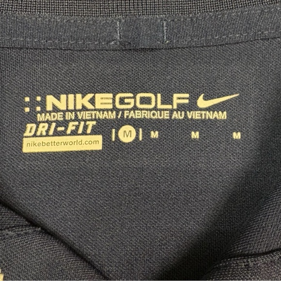 Boys Medium Blue Navy Nike Golf Dri-Fit Polo - Picture 3 of 3